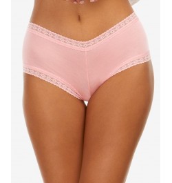 Women's Dream Lace-Trim Boyshort Underwear Pink $13.70 Panty