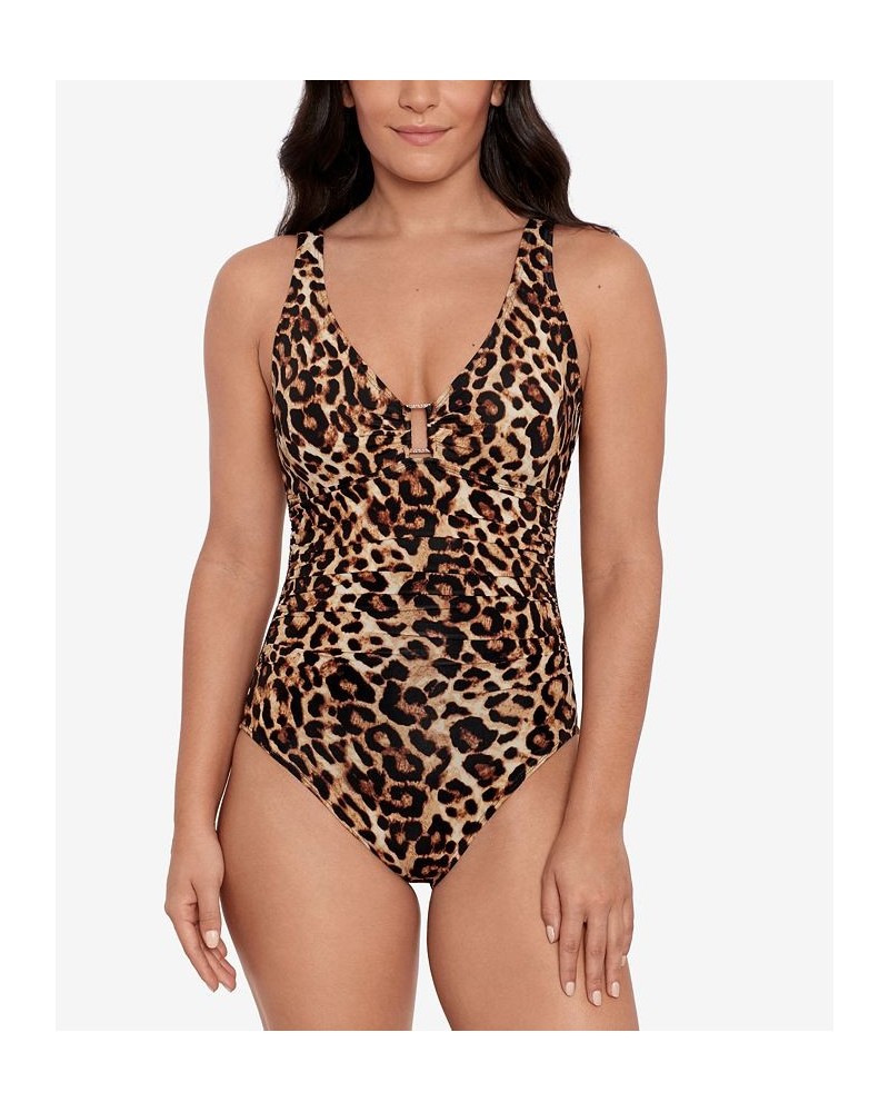 Women's Animal-Print One-Piece Swimsuit Leopard $64.35 Swimsuits