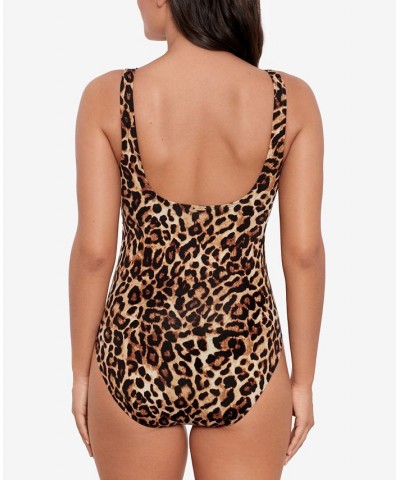 Women's Animal-Print One-Piece Swimsuit Leopard $64.35 Swimsuits