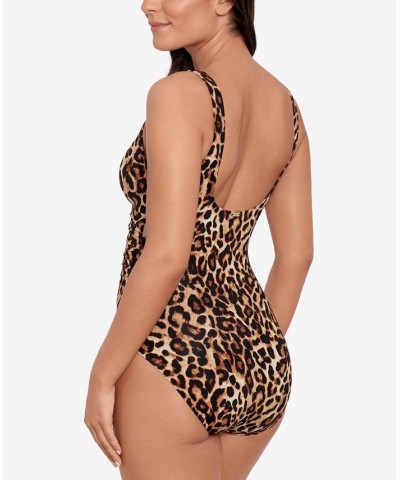 Women's Animal-Print One-Piece Swimsuit Leopard $64.35 Swimsuits