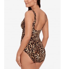 Women's Animal-Print One-Piece Swimsuit Leopard $64.35 Swimsuits