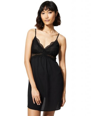 Lace & Chiffon Nightgown Lingerie Black $12.01 Sleepwear