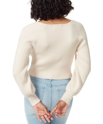 Women's Karisa Ribbed Scoop-Neck Sweater White $37.48 Sweaters