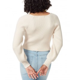 Women's Karisa Ribbed Scoop-Neck Sweater White $37.48 Sweaters