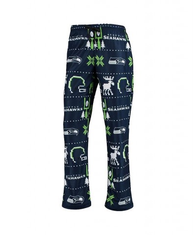 Women's College Navy Seattle Seahawks Ugly Pajamas Set Navy $32.20 Pajama