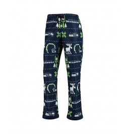 Women's College Navy Seattle Seahawks Ugly Pajamas Set Navy $32.20 Pajama