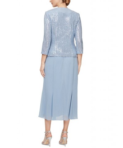 Women's Sequin-Detail Cocktail Dress and Jacket Hydrangea $87.02 Dresses