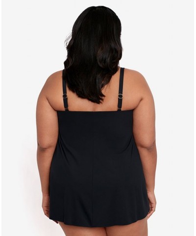 Plus Size Bandeau Flyaway One-Piece Swimsuit Black $54.25 Swimsuits