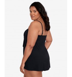 Plus Size Bandeau Flyaway One-Piece Swimsuit Black $54.25 Swimsuits