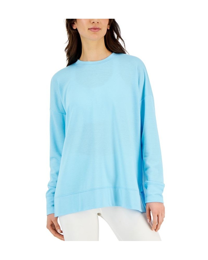 Women's Active Solid Crewneck Top Blue $12.20 Sweatshirts