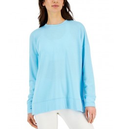 Women's Active Solid Crewneck Top Blue $12.20 Sweatshirts