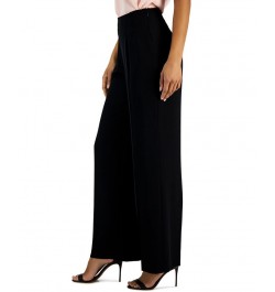 Women's Crepe De Chine High-Rise Wide-Leg Pants With Pleats Black $34.21 Pants