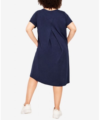 Plus Size Hello Sunshine Plain Dress Navy $29.01 Dresses