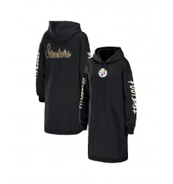 Women's Black Pittsburgh Steelers Hoodie Dress Black $43.70 Dresses