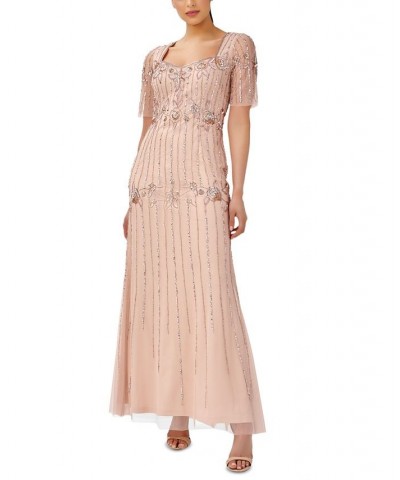 Women's Embellished Back-Cutout Gown Rose Blush $74.36 Dresses