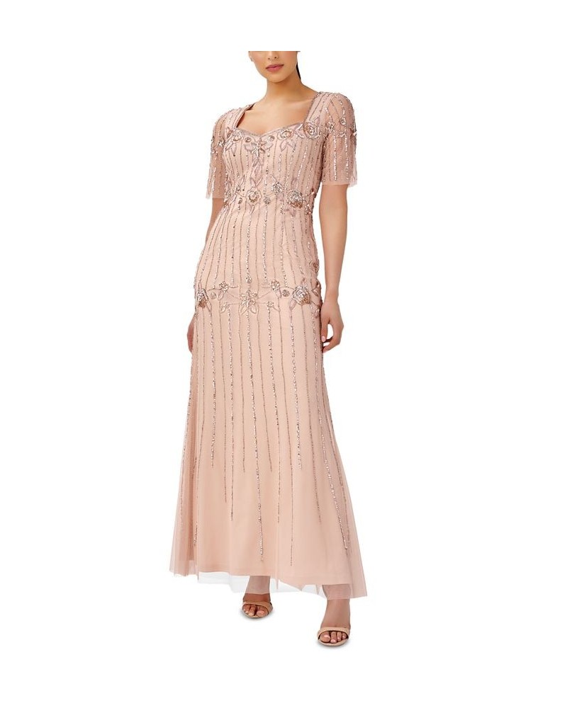 Women's Embellished Back-Cutout Gown Rose Blush $74.36 Dresses