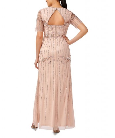 Women's Embellished Back-Cutout Gown Rose Blush $74.36 Dresses