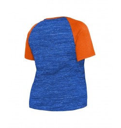 Women's Blue New York Mets Plus Size Space Dye Raglan V-Neck T-shirt Blue $29.57 Tops