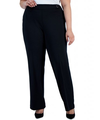 Plus Size Twill Stretch Pull-On Pants Black $43.56 Pants