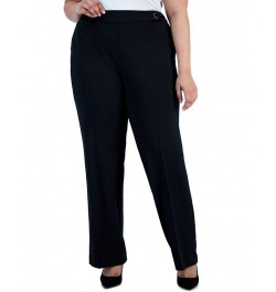 Plus Size Twill Stretch Pull-On Pants Black $43.56 Pants