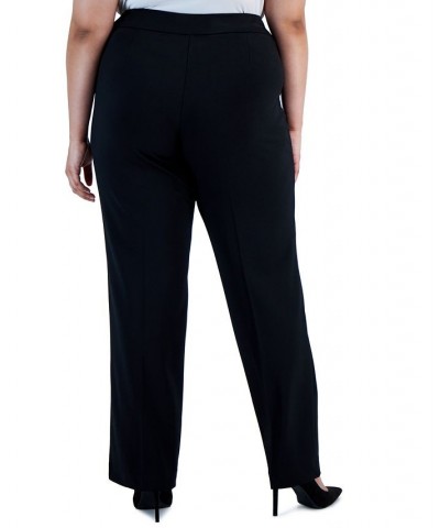 Plus Size Twill Stretch Pull-On Pants Black $43.56 Pants