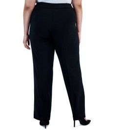 Plus Size Twill Stretch Pull-On Pants Black $43.56 Pants