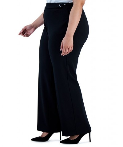 Plus Size Twill Stretch Pull-On Pants Black $43.56 Pants