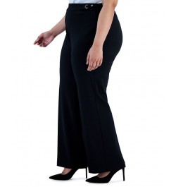 Plus Size Twill Stretch Pull-On Pants Black $43.56 Pants