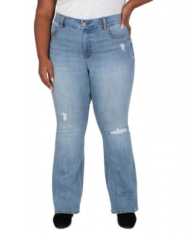 Plus Size Tummyless High Rise Flare Jeans Laguna $49.50 Jeans