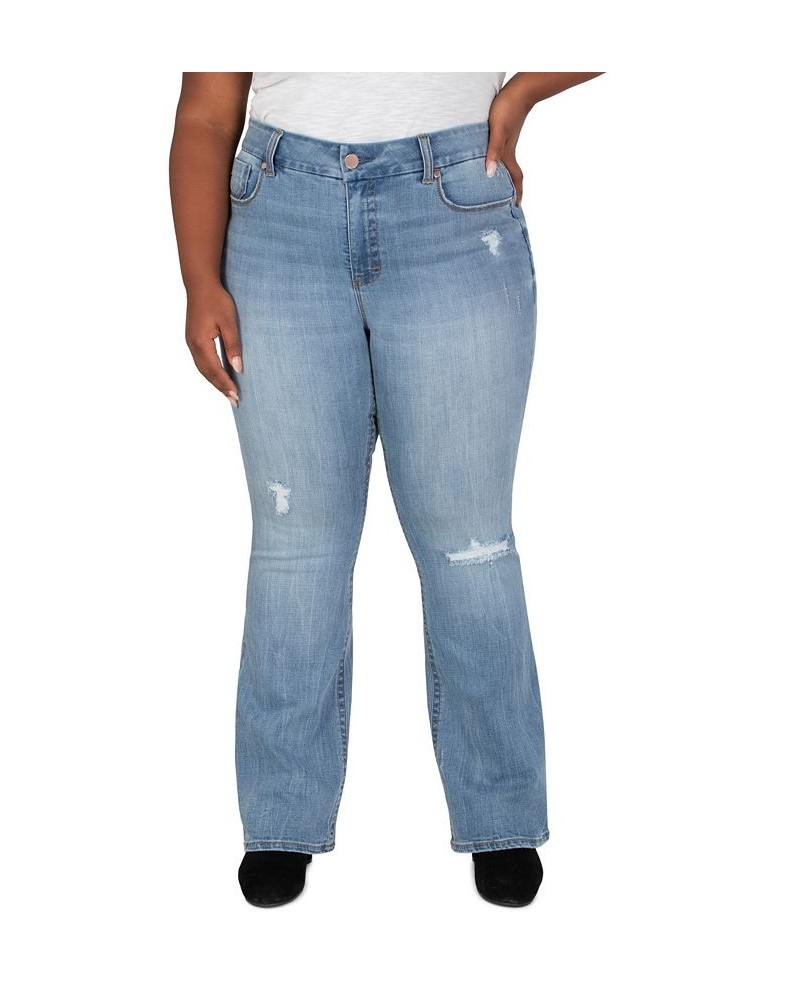 Plus Size Tummyless High Rise Flare Jeans Laguna $49.50 Jeans