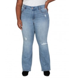 Plus Size Tummyless High Rise Flare Jeans Laguna $49.50 Jeans