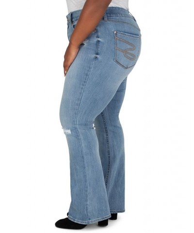 Plus Size Tummyless High Rise Flare Jeans Laguna $49.50 Jeans