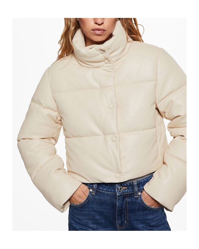 Women's Quilted Skin Style Jacket Ecru $62.40 Coats