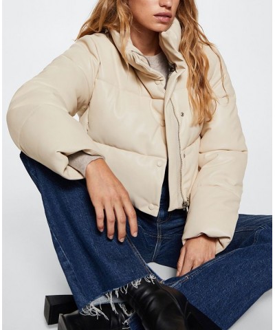 Women's Quilted Skin Style Jacket Ecru $62.40 Coats