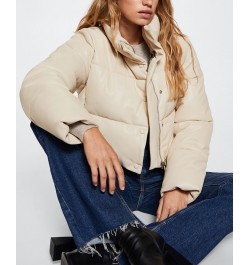 Women's Quilted Skin Style Jacket Ecru $62.40 Coats