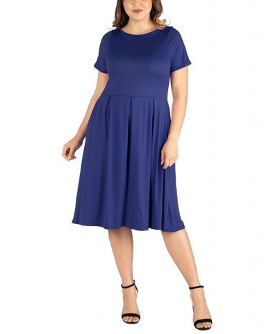 Plus Size Short Sleeve Midi Dress with Pockets Taupe $23.84 Dresses