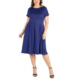 Plus Size Short Sleeve Midi Dress with Pockets Taupe $23.84 Dresses