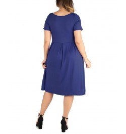 Plus Size Short Sleeve Midi Dress with Pockets Taupe $23.84 Dresses