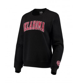 Women's Black Oklahoma Sooners Campanile Pullover Sweatshirt Black $28.59 Sweatshirts