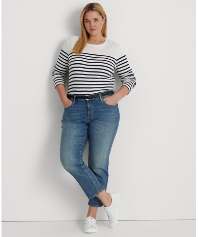 Plus Size Mid Rise Tapered Jeans Rangeland Wash $44.55 Jeans