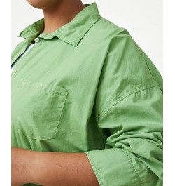 Plus Size Trendy Dad Shirt Camper Green $11.96 Tops