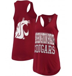 Women's Crimson Washington State Cougars Two-Hit At Ease V-Neck Tank Top Crimson $16.72 Tops