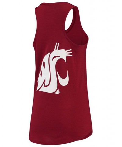 Women's Crimson Washington State Cougars Two-Hit At Ease V-Neck Tank Top Crimson $16.72 Tops