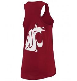 Women's Crimson Washington State Cougars Two-Hit At Ease V-Neck Tank Top Crimson $16.72 Tops