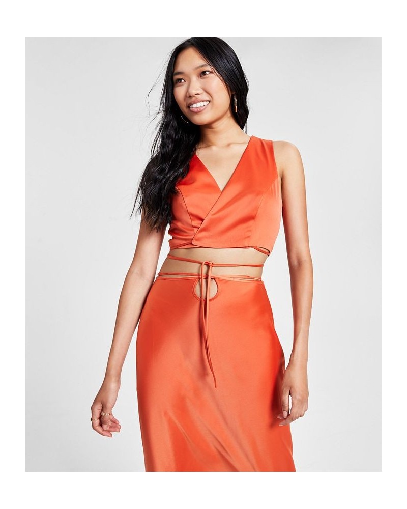 Women's Wrap Top Orange $20.04 Tops