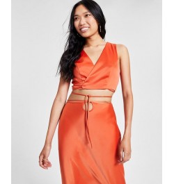 Women's Wrap Top Orange $20.04 Tops