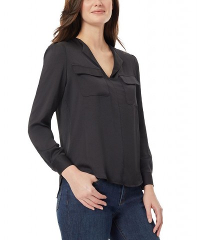 Women's Simplified Utility Blouse Black $24.61 Tops