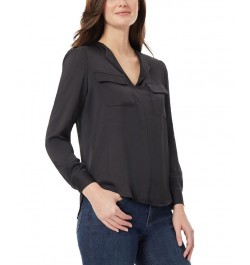 Women's Simplified Utility Blouse Black $24.61 Tops