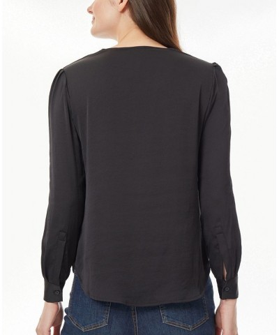 Women's Simplified Utility Blouse Black $24.61 Tops