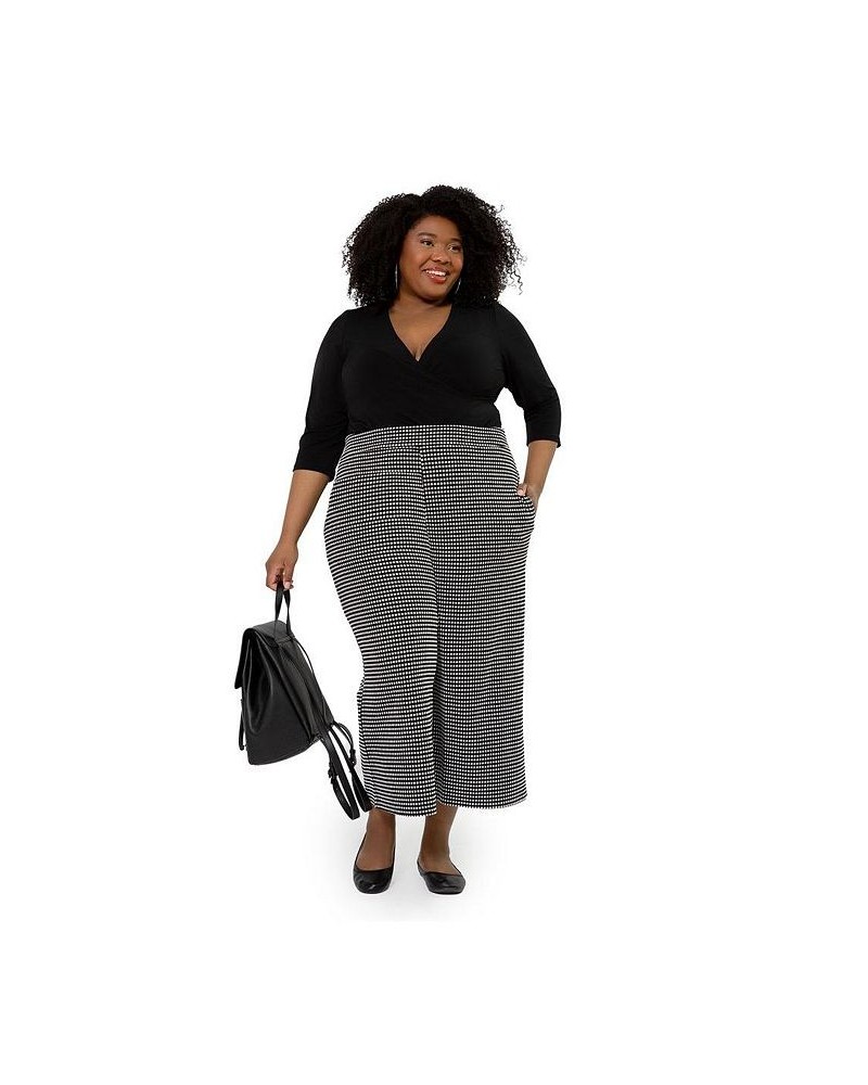 Womens Plus Size Judy Wide Leg Cropped Culotte (Curve) Garden Gate Jacquard $46.44 Pants